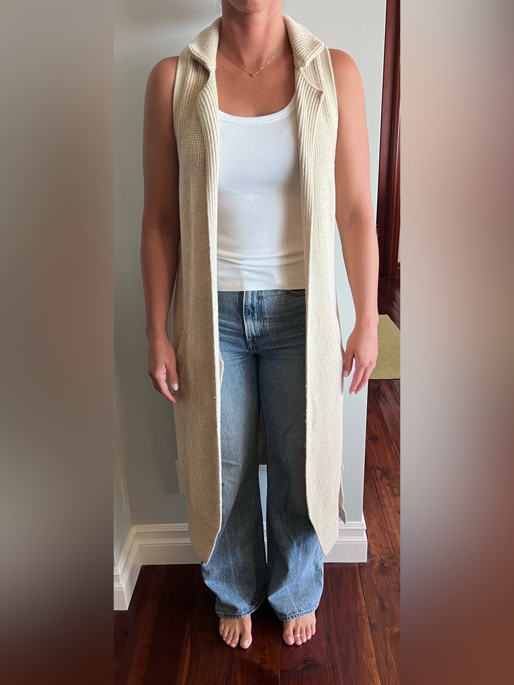 Gap long knit sweater vest cardigan